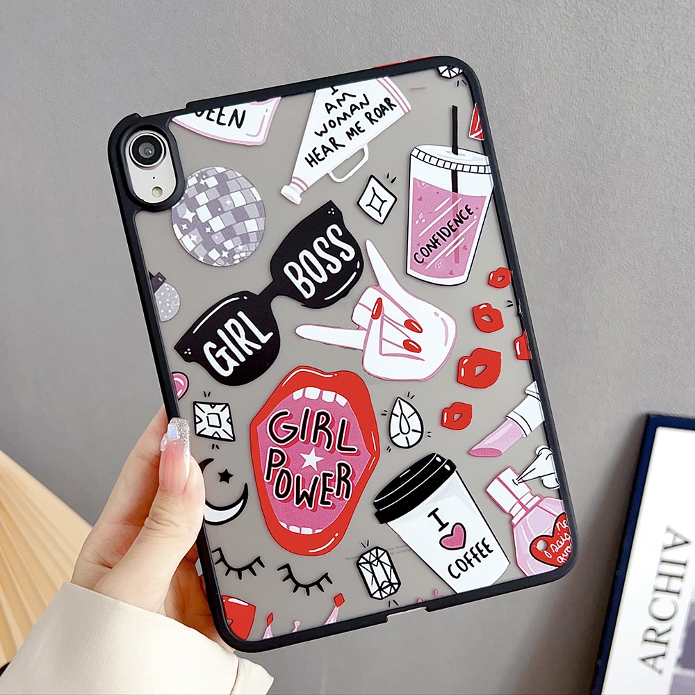 For iPad mini (2024) / mini (2021) Case Skin-Touch Pattern Printing Tablet Cover - Graffiti