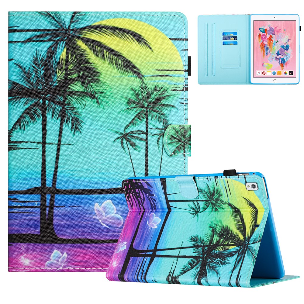 For iPad 10.2 (2019) / (2020) / iPad Air 10.5 inch (2019) / Pro 10.5-inch (2017) Case Leather Tablet Stand Cover - Coconut Tree