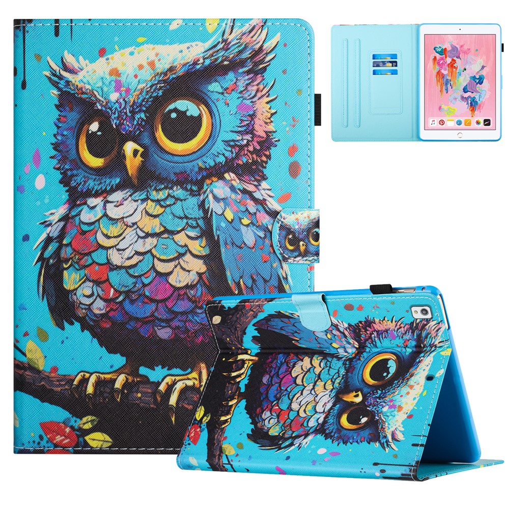 For iPad 10.2 (2019) / (2020) / iPad Air 10.5 inch (2019) / Pro 10.5-inch (2017) Case Leather Tablet Stand Cover - Owl