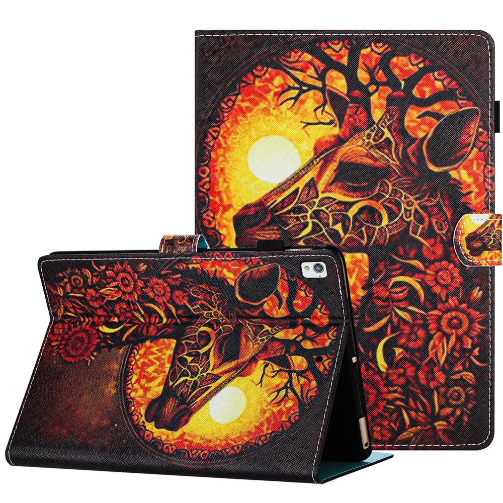 For iPad 10.2 (2021) / (2019) / (2020) Tablet Case Pattern Printed Anti-Drop PU Leather Folio Flip Cover - Deer