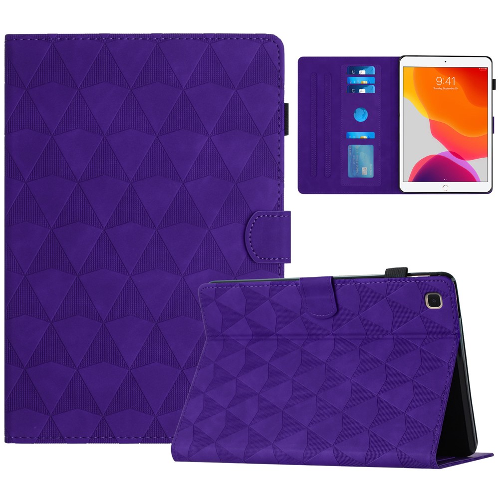 For iPad 10.2 (2020)  /  (2019)  /  Air 10.5 inch (2019) Case Diamond Texture Leather Tablet Cover Stand - Purple