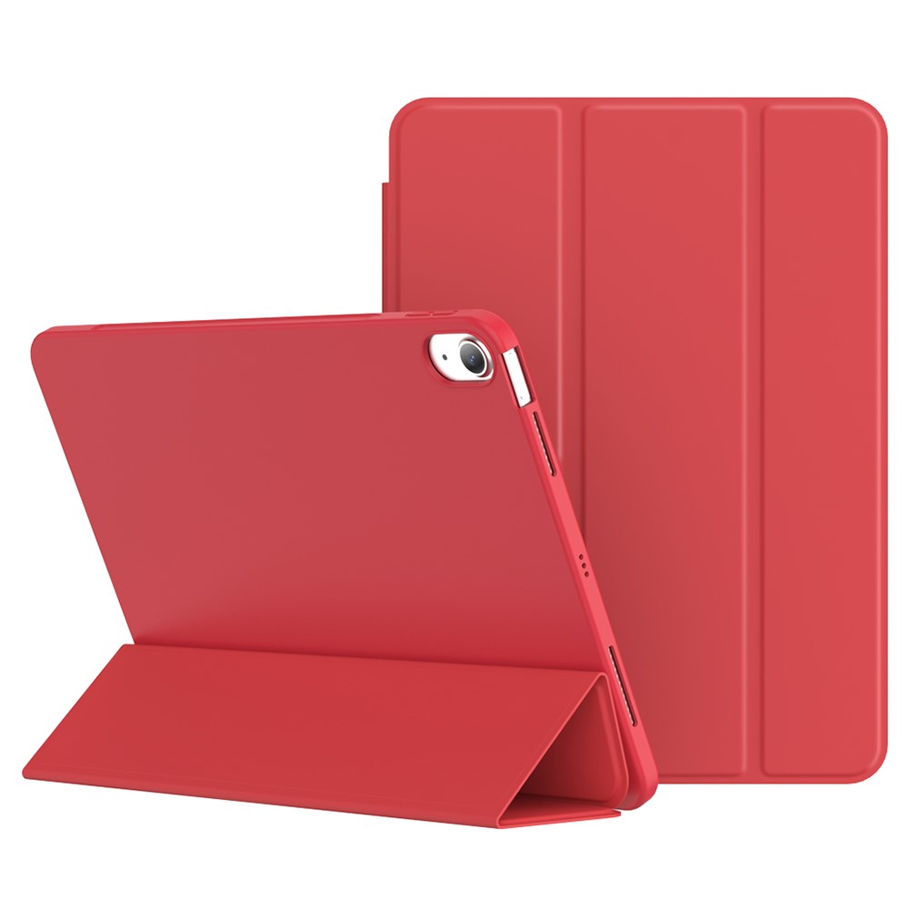 For iPad Air 11 (2025) / (2024) / Air (2022) / (2020) Tablet Case Tri-fold Stand TPU+PU Leather Cover - Red