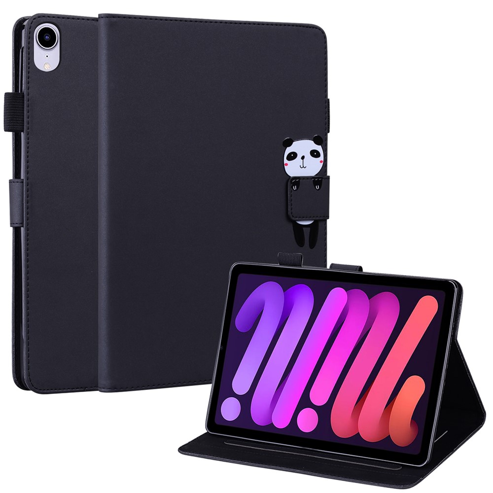 PU Leather Case for iPad mini (2024) / mini (2021) Tablet Cover with Stand Card Slots - Black