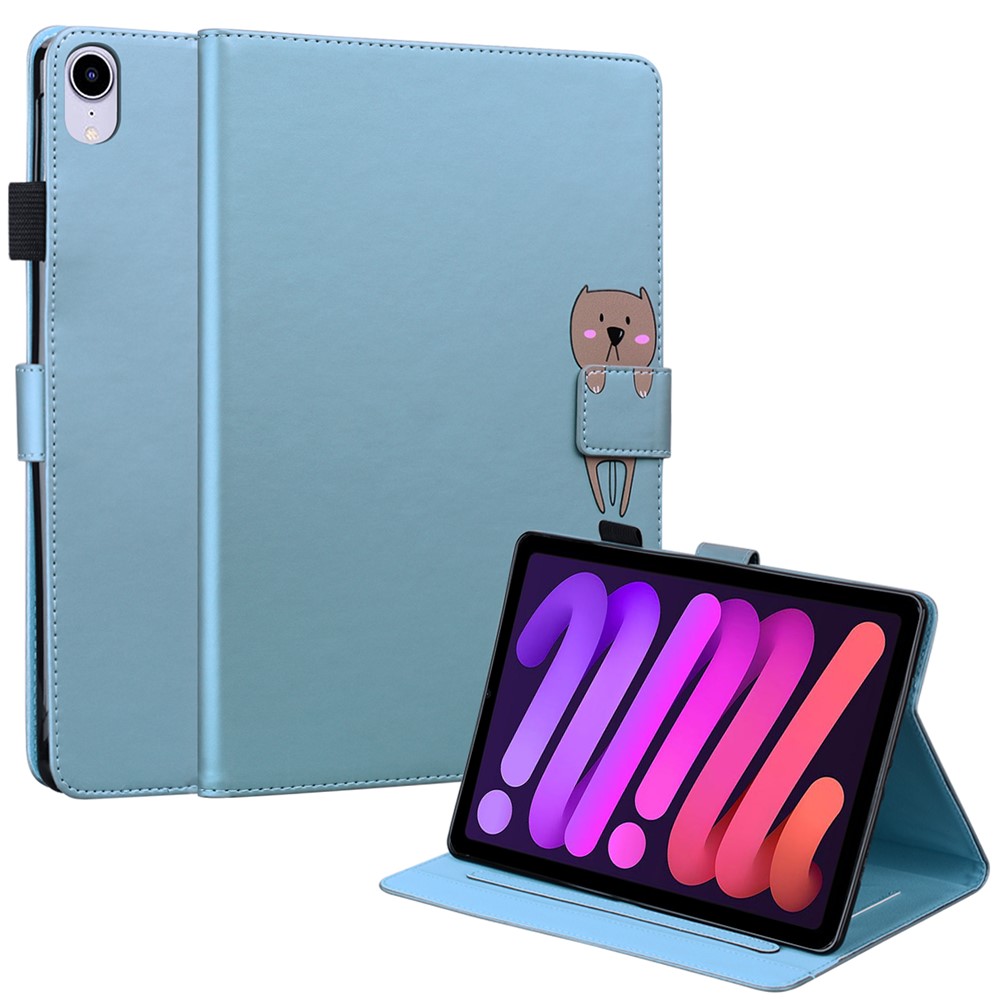 PU Leather Case for iPad mini (2024) / mini (2021) Tablet Cover with Stand Card Slots - Blue