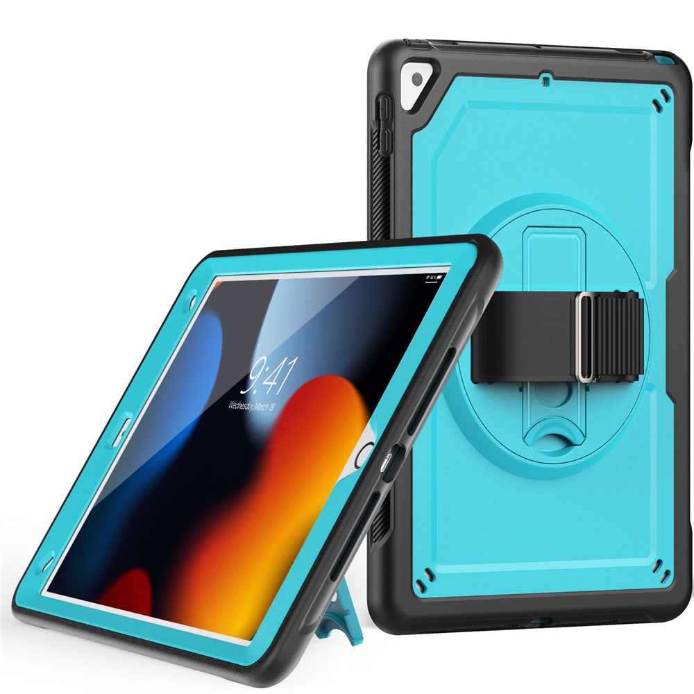 For iPad 10.2 (2019) / (2020) / (2021) / iPad Pro 10.5-inch (2017) / iPad Air 10.5 inch (2019) Case Hand Strap Tablet Cover - Baby Blue