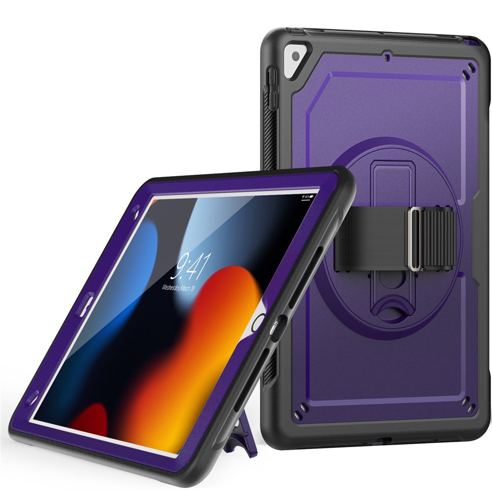For iPad 10.2 (2019) / (2020) / (2021) / iPad Pro 10.5-inch (2017) / iPad Air 10.5 inch (2019) Case Hand Strap Tablet Cover - Purple