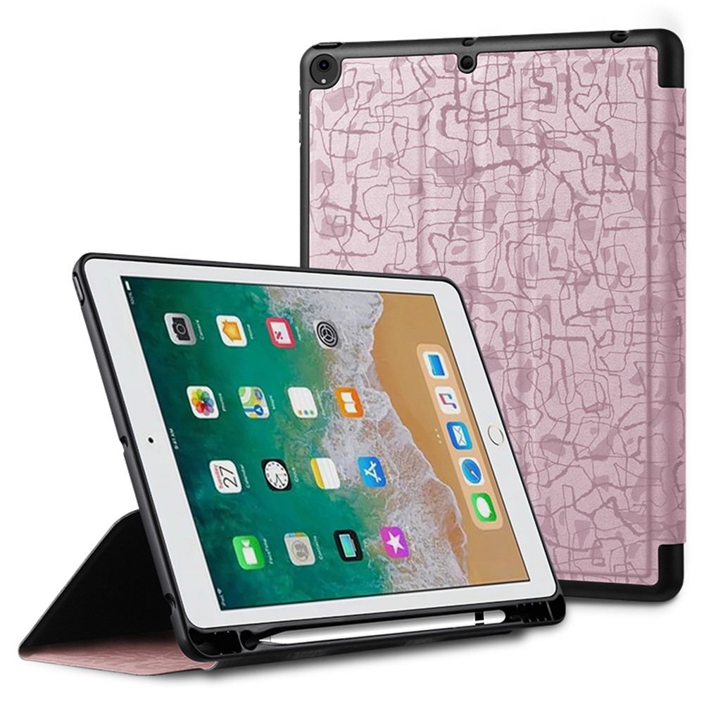 X-LEVEL Fashion Texture Series for iPad Pro 10.5-inch (2017) / Air 10.5 inch (2019) Leather Case Anti-drop Tablet Cover - Pink
