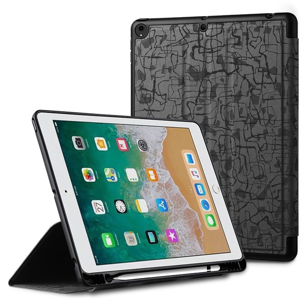 X-LEVEL Fashion Texture Series for iPad Pro 10.5-inch (2017) / Air 10.5 inch (2019) Leather Case Anti-drop Tablet Cover - Black