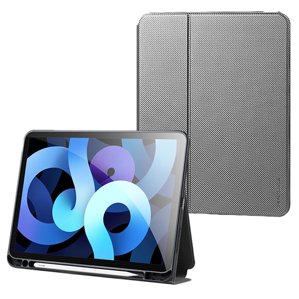 X-LEVEL For iPad Air (2020) / (2022) Case PU Leather+TPU Tablet Cover with Tri-Fold Stand - Grey