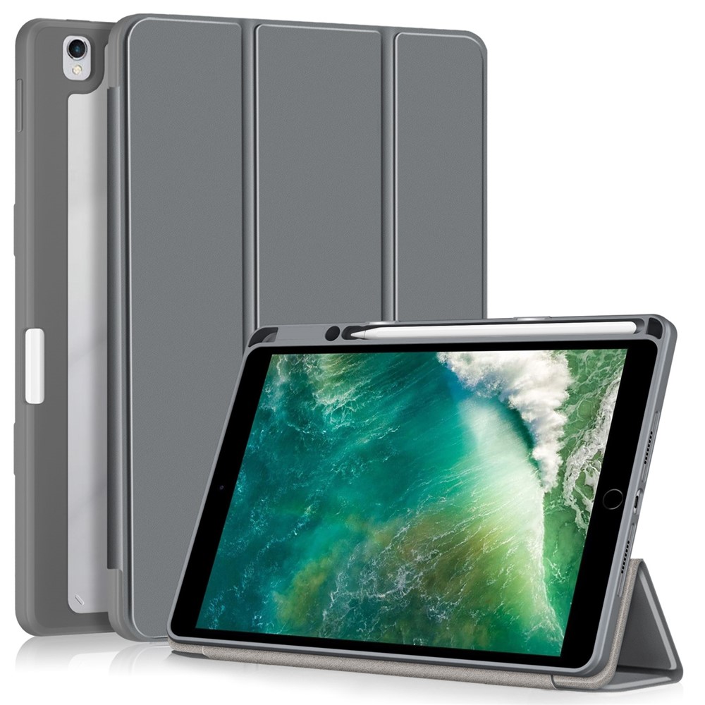 Case for iPad 10.2 (2019) / (2020) / (2021) / iPad Pro 10.5-inch (2017) / Air 10.5 inch (2019) Tri-fold Stand Leather Cover - Grey