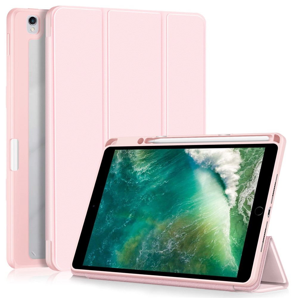 Case for iPad 10.2 (2019) / (2020) / (2021) / iPad Pro 10.5-inch (2017) / Air 10.5 inch (2019) Tri-fold Stand Leather Cover - Pink