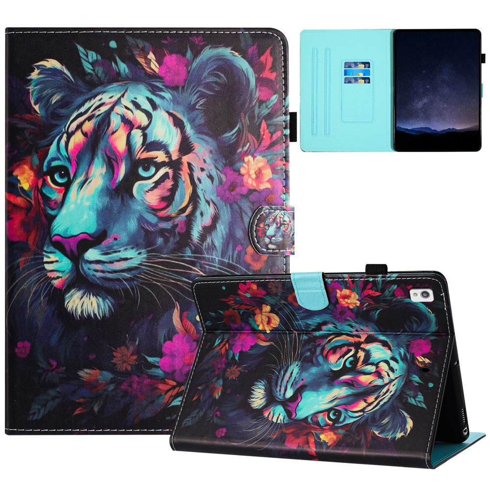 For iPad 10.2 (2021) / (2019) / (2020 / Pro 10.5-inch (2017) / Air 10.5 inch (2019) Tablet Case PU Leather Stand Cover - Tiger