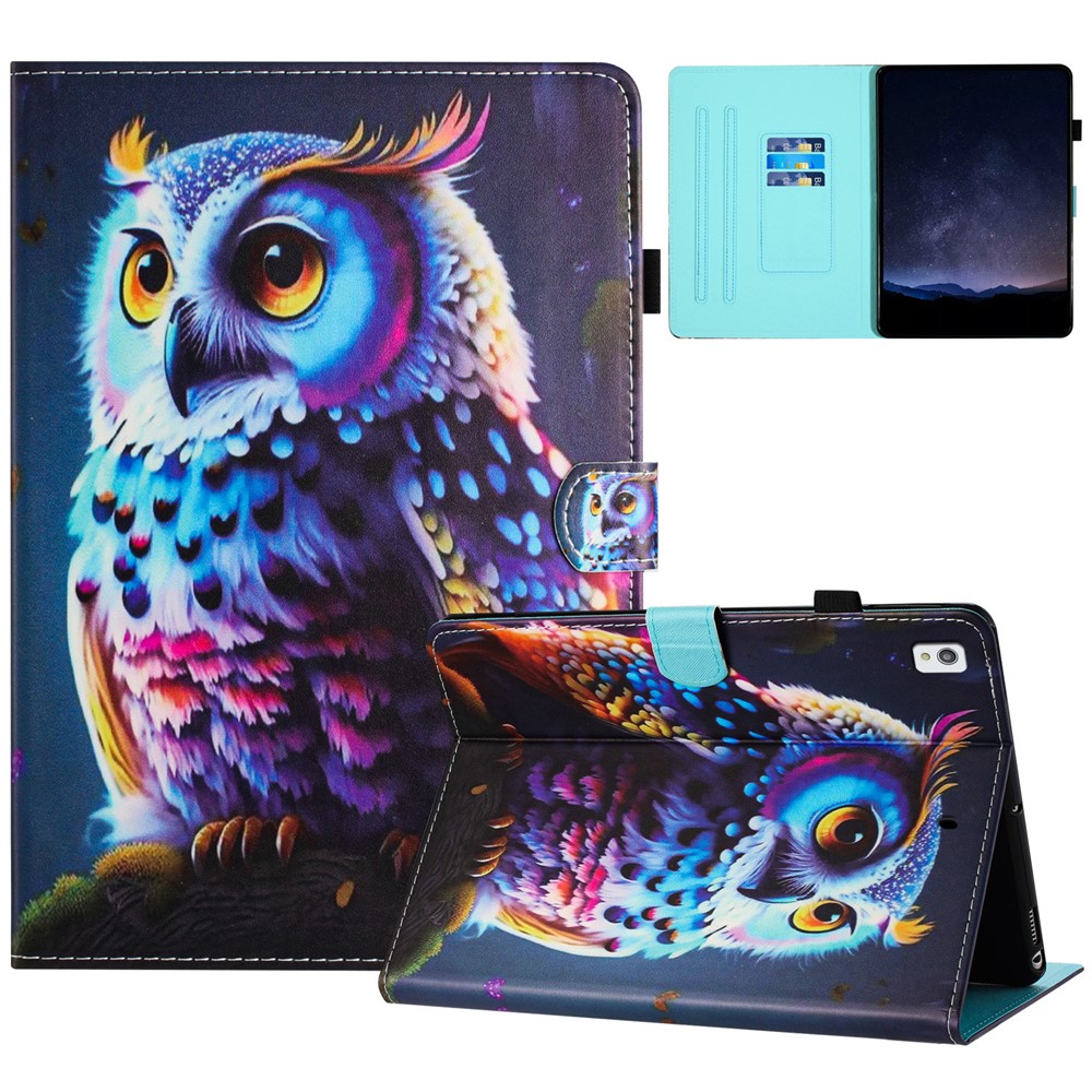 For iPad 10.2 (2021) / (2019) / (2020 / Pro 10.5-inch (2017) / Air 10.5 inch (2019) Tablet Case PU Leather Stand Cover - Owl