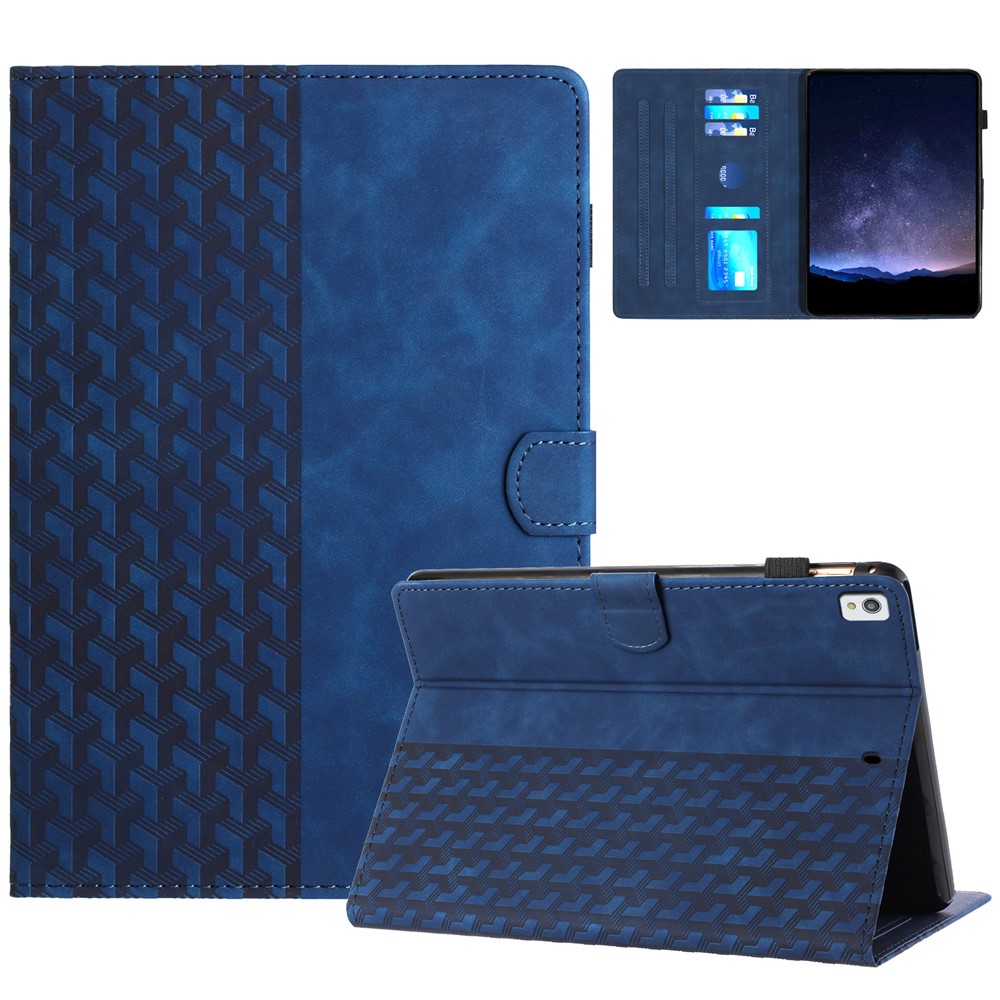 For iPad 10.2 (2021) (2019)  (2020)  /  Pro 10.5-Inch (2017)  /  Air 10.5 Inch (2019) Building Blocks Imprinted Flip Cover - Blue