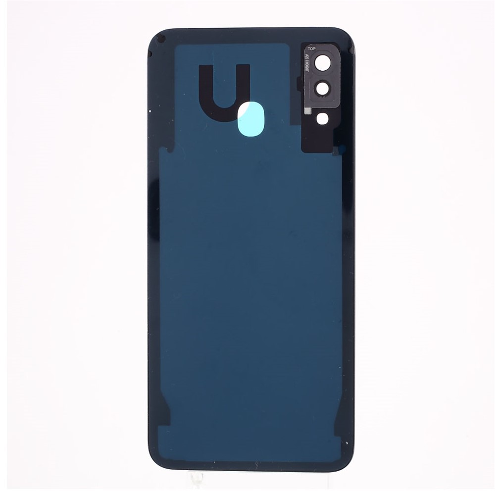 Battery Housing Back Cover with Camera Ring Lens Cover Replacement (without Logo) for Samsung Galaxy A30 - Black-3