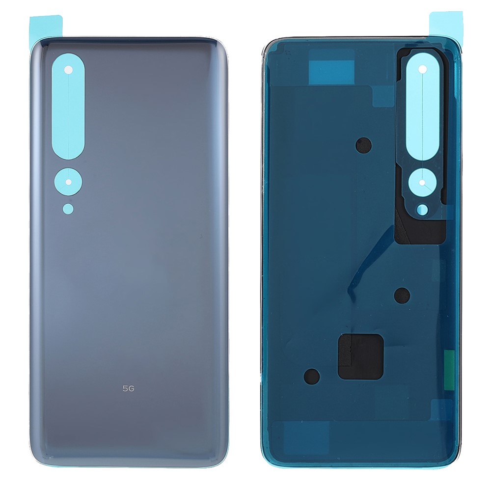OEM Battery Door Cover Part Replacement for Xiaomi Mi 10 5G - Titanium Silver Black-1