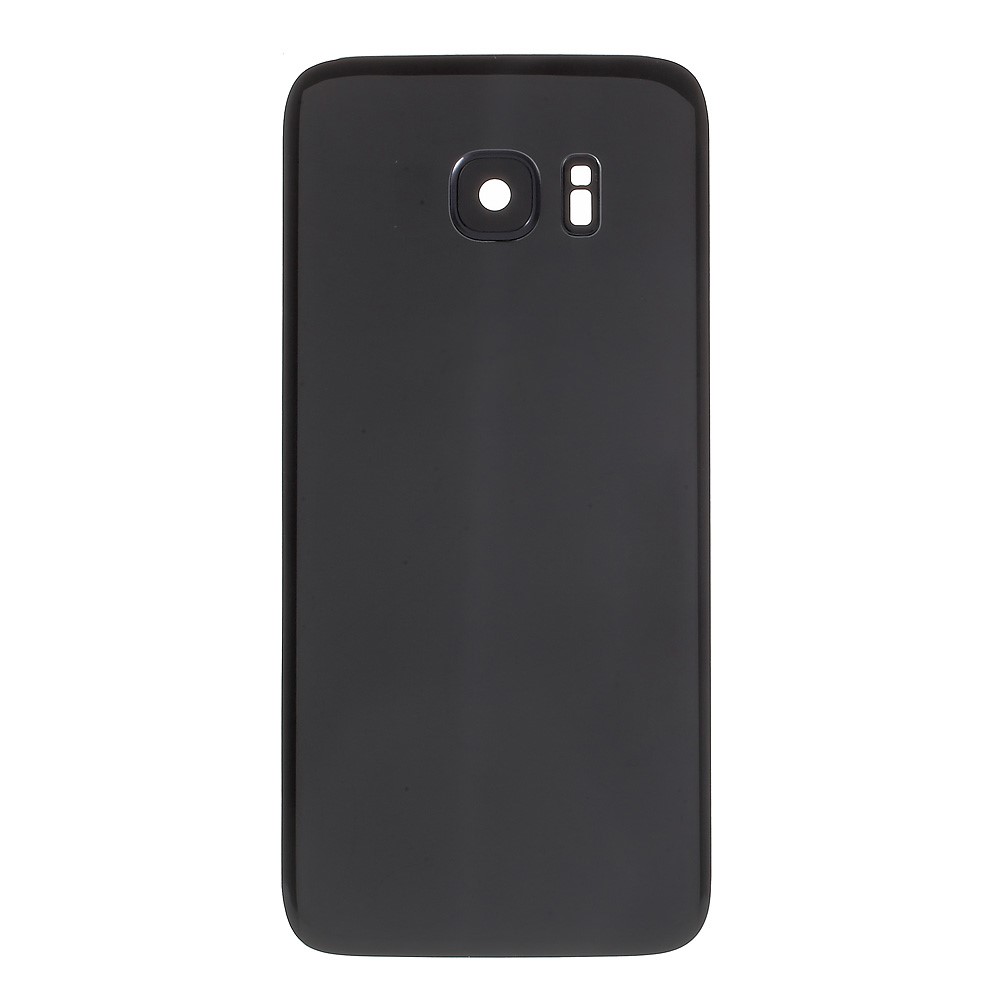 Battery Housing Back Cover with Camera Ring Lens Cover Replacement (without Logo) for Samsung Galaxy S7 edge - Black-2