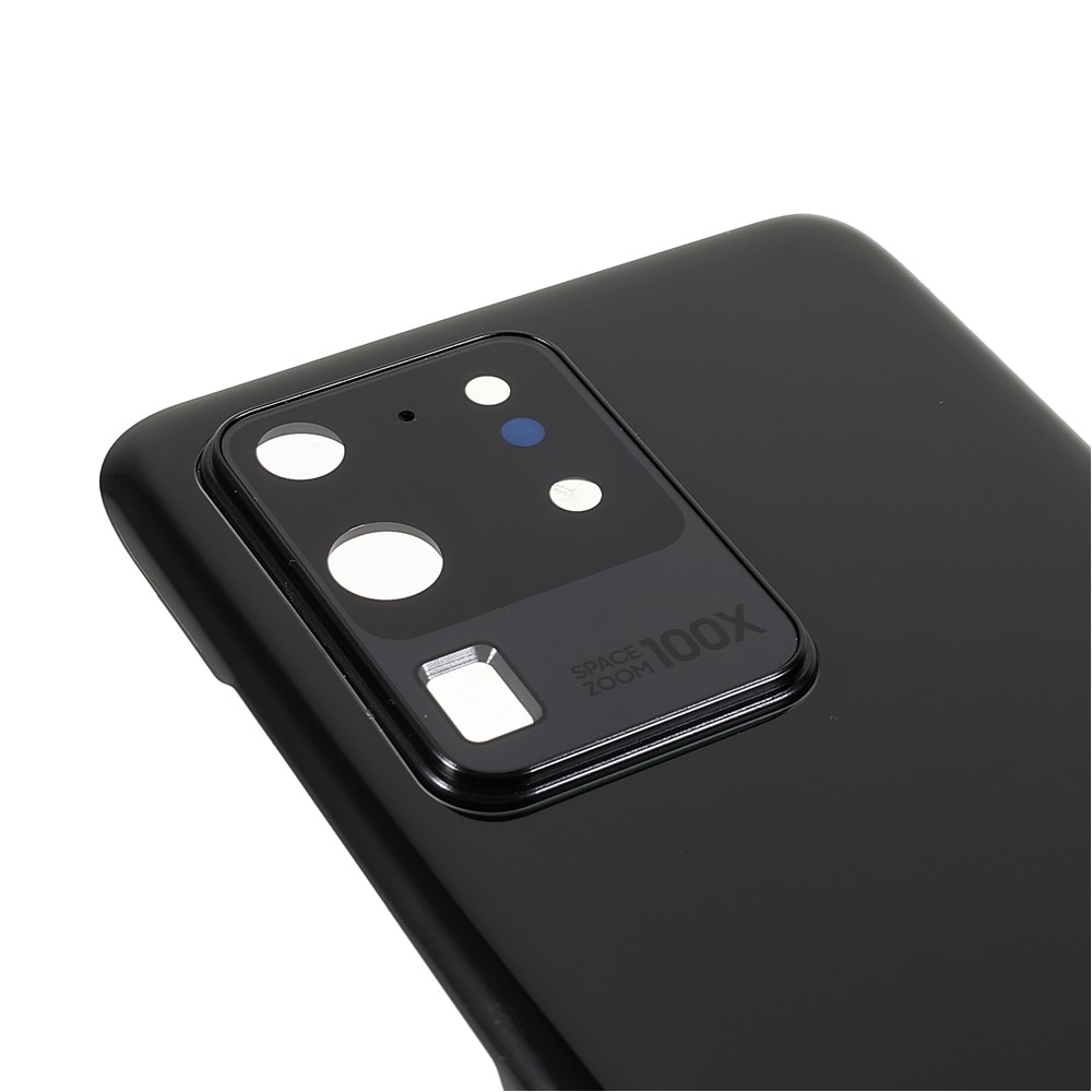 Housing Battery Door Back Cover Replacement Parts with Camera Ring Cover (without Logo) for Samsung Galaxy S20 Ultra 5G - Black-5