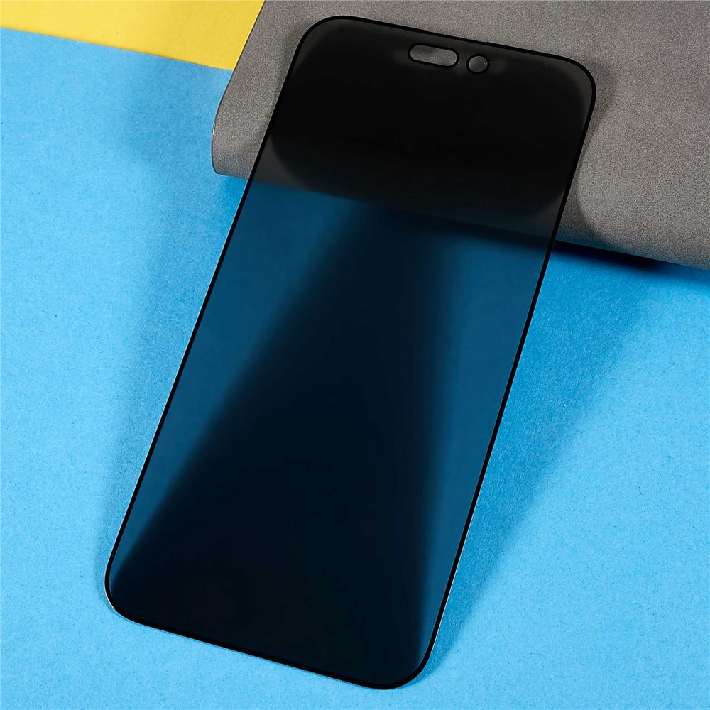 For iPhone 14 Pro Max 6.7 inch Full Glue Silk Printing Full Covering Anti-spy Tempered Glass Phone Screen Protector-4