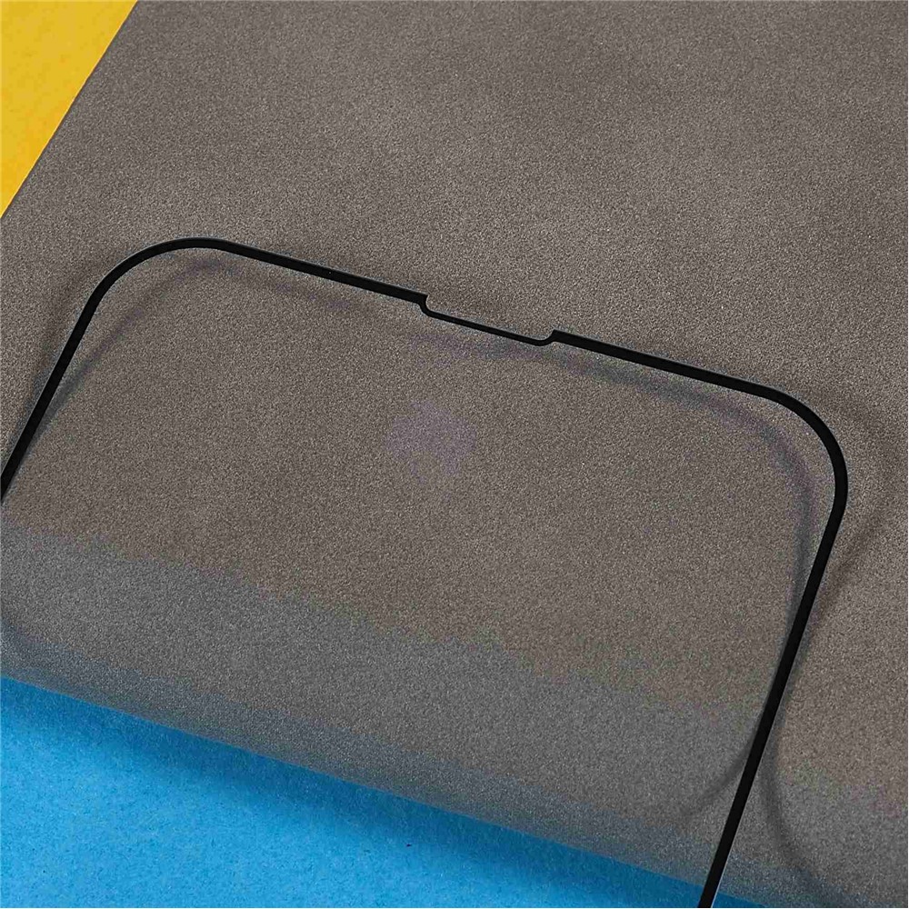 Phone Screen Film for iPhone 14 Max/13 Pro Max 6.7 inch, Full Covering Silk Printing 9H Full Glue Tempered Glass Protector with Purple Back Protection Plate-5