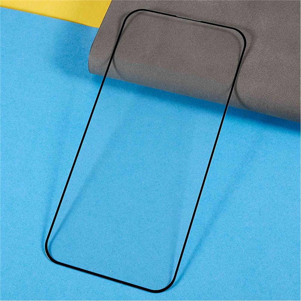 For iPhone 14 Pro 6.1 inch Full Covering Silk Printing 9H Full Glue Tempered Glass Screen Film with Pattern Printing Back Protection Plate-4
