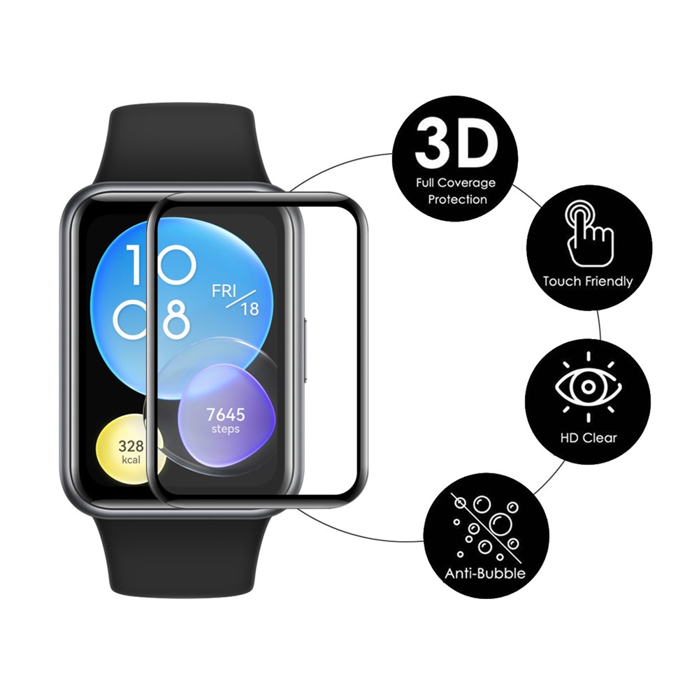 ENKAY HAT-PRINCE HD Clear Full Screen Protector for Huawei Watch Fit 2, 3D Curved Soft PC Edge + PMMA Film-2