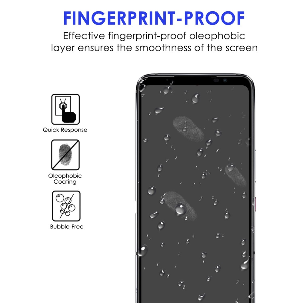 AGC Tempered Glass Film for Asus ROG Phone 6 5G, Full Glue Full Cover Shatter-proof Black Edge Screen Protector-2