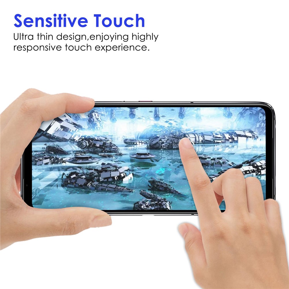 AGC Tempered Glass Film for Asus ROG Phone 6 5G, Full Glue Full Cover Shatter-proof Black Edge Screen Protector-4