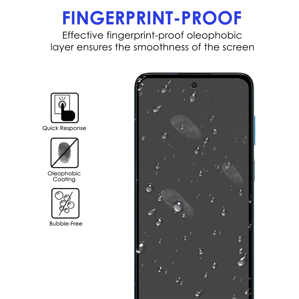 AGC Glass Screen Protector for Motorola Moto G22, Anti-explosion Full Cover Full Glue Black Edge Tempered Glass Film-2