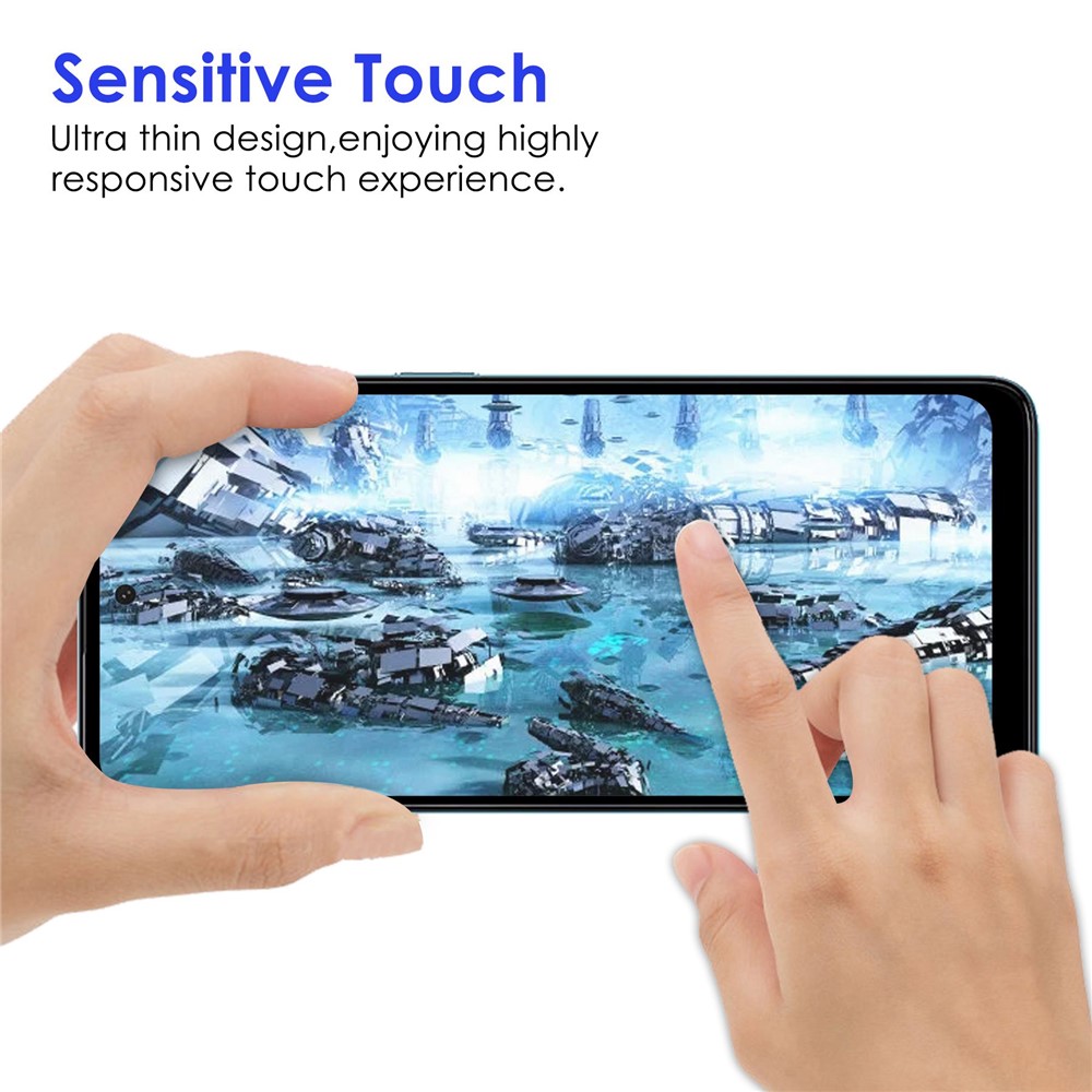 AGC Glass Screen Protector for Motorola Moto G22, Anti-explosion Full Cover Full Glue Black Edge Tempered Glass Film-4