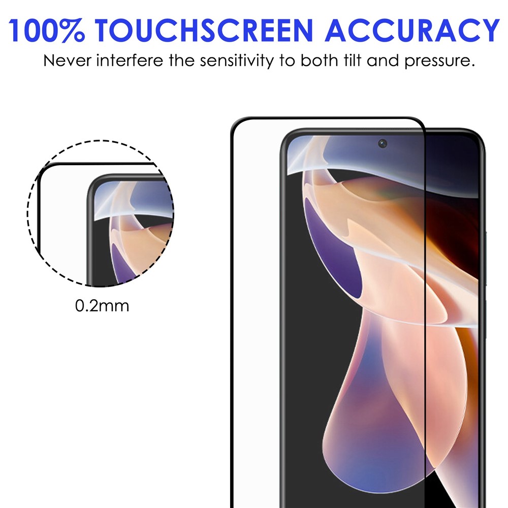 For Xiaomi Redmi Note 11T Pro 5G / Note 11T Pro+ 5G / Poco X4 GT 5G AGC Glass Film Full Glue Black Edge Full Screen Protector-5