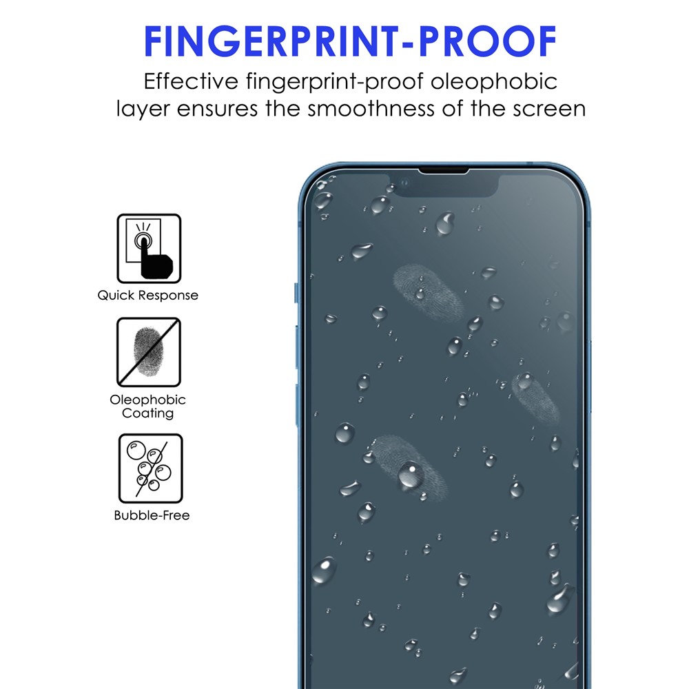 Anti-blue-ray AGC Tempered Glass Film for iPhone 14 6.1 inch, Explosion-proof Anti-glare Full Screen Protector-2