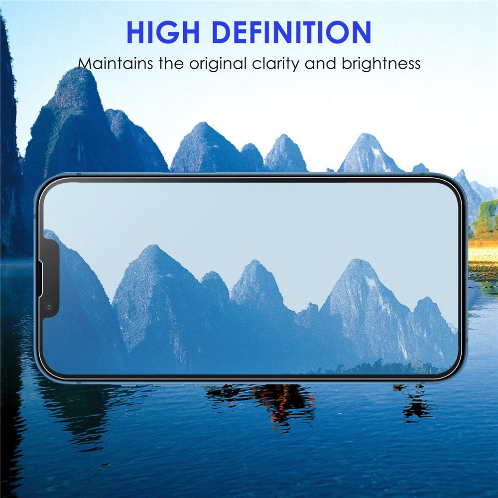 Anti-blue-ray AGC Tempered Glass Film for iPhone 14 6.1 inch, Explosion-proof Anti-glare Full Screen Protector-3