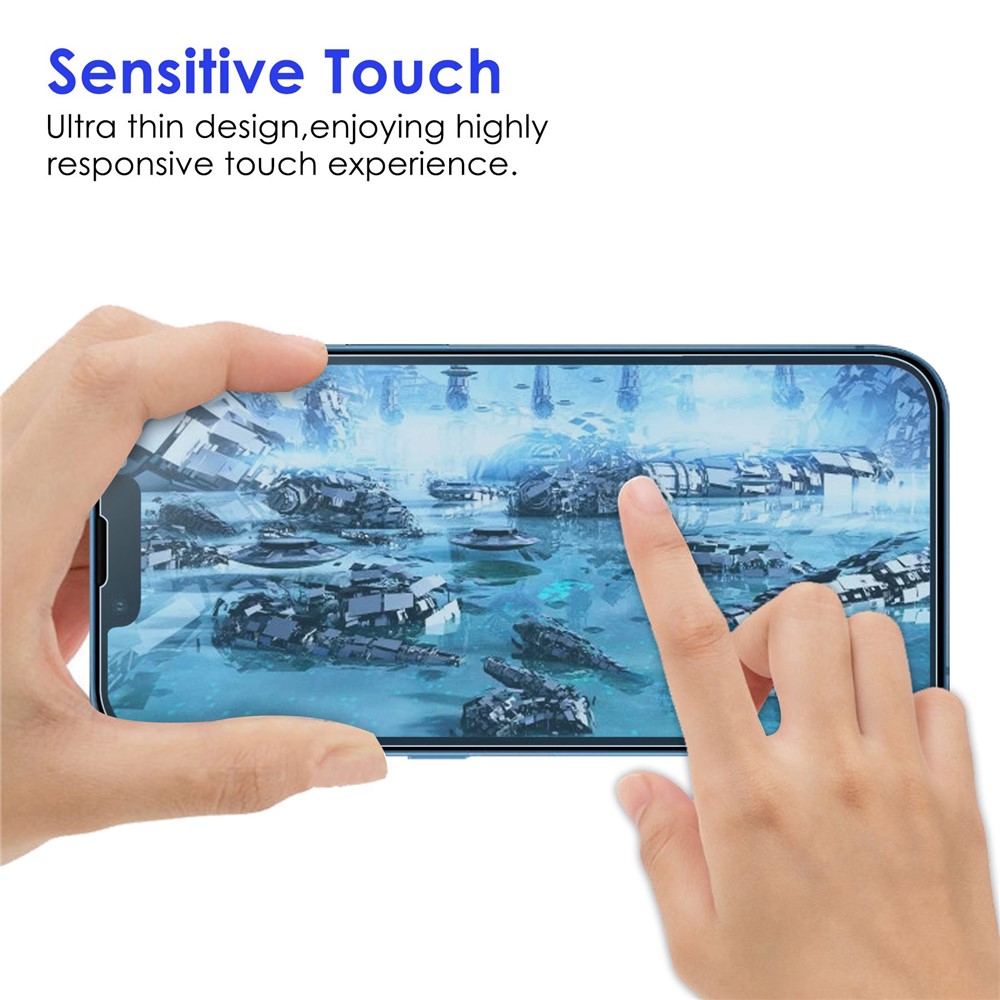 Anti-blue-ray AGC Tempered Glass Film for iPhone 14 6.1 inch, Explosion-proof Anti-glare Full Screen Protector-4