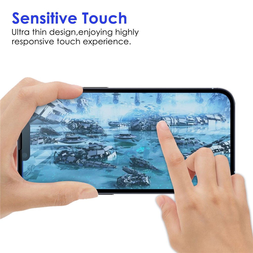 For iPhone 14 Pro 6.1 inch Anti-blue-ray AGC Glass Screen Protector Full Cover Anti-explosion Fingerprint-free Film-4