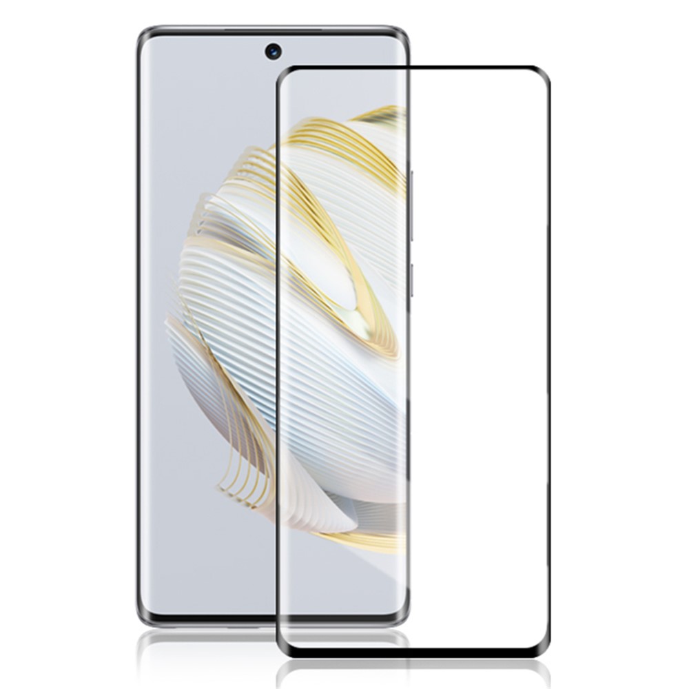 AMORUS For Huawei nova 10 4G Tempered Glass Film 3D Curved Edges Anti-explosion Full Glue Full Screen Protector Silk Printing Edge - Black-1