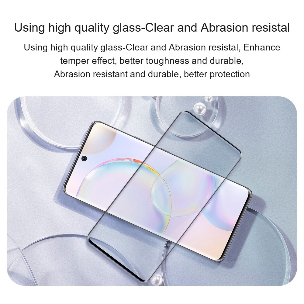 AMORUS For Huawei nova 10 4G Tempered Glass Film 3D Curved Edges Anti-explosion Full Glue Full Screen Protector Silk Printing Edge - Black-5