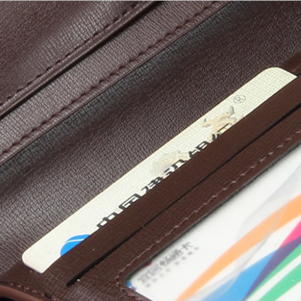 BAELLERRY SW002 Stylish PU Leather Men Long Wallet Zipper Pocket Cards Cash Holder Clutch Bag with Wrist Strap - Coffee-3