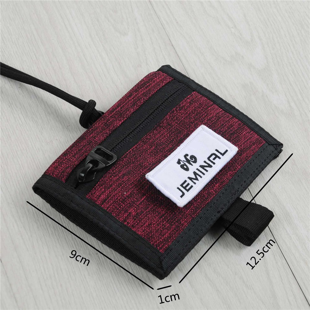 JEMINAL 32139 Canvas Neck Strap ID Card Holder Badge Holder Adjustable Lanyard - Wine Red-8