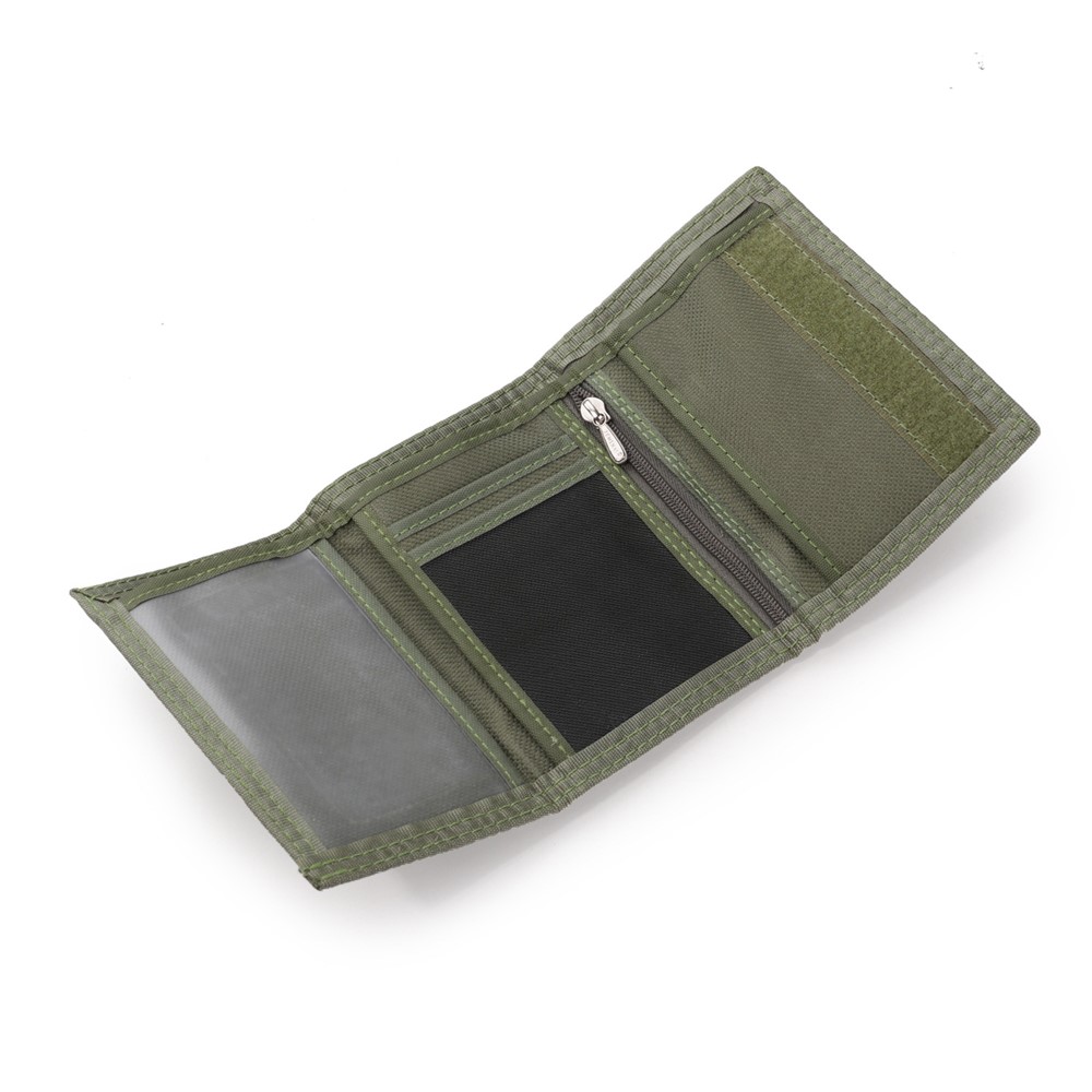 JEMINAL 1420 Solid Color Stitching Nylon Wallet Student Tri-fold Wallet Coin Purse Cards Holder - Green-4