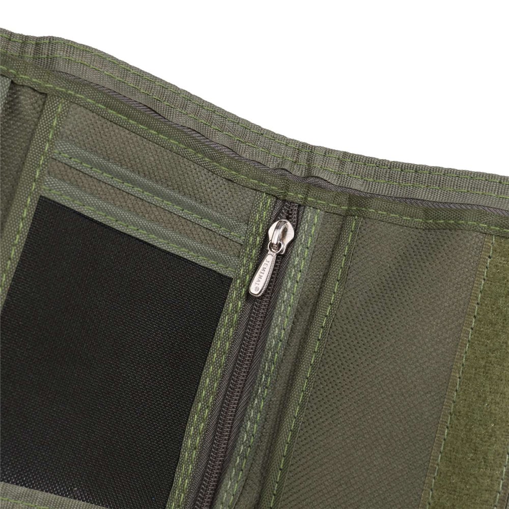 JEMINAL 1420 Solid Color Stitching Nylon Wallet Student Tri-fold Wallet Coin Purse Cards Holder - Green-6