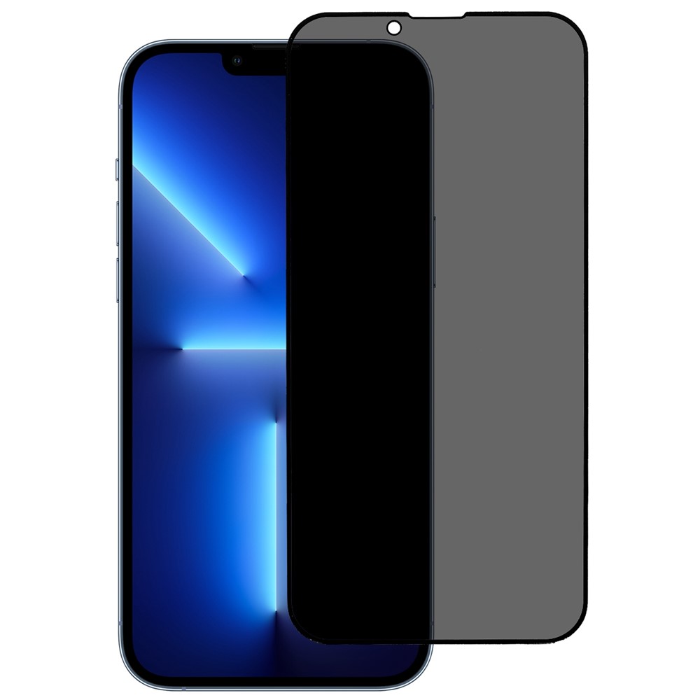 For iPhone 14 Max 6.7 inch Full Screen High Aluminium-silicon Glass Film Anti-peep Privacy Protection Full Glue Silk Printing Anti-scratch Tempered Glass Screen Protector-1