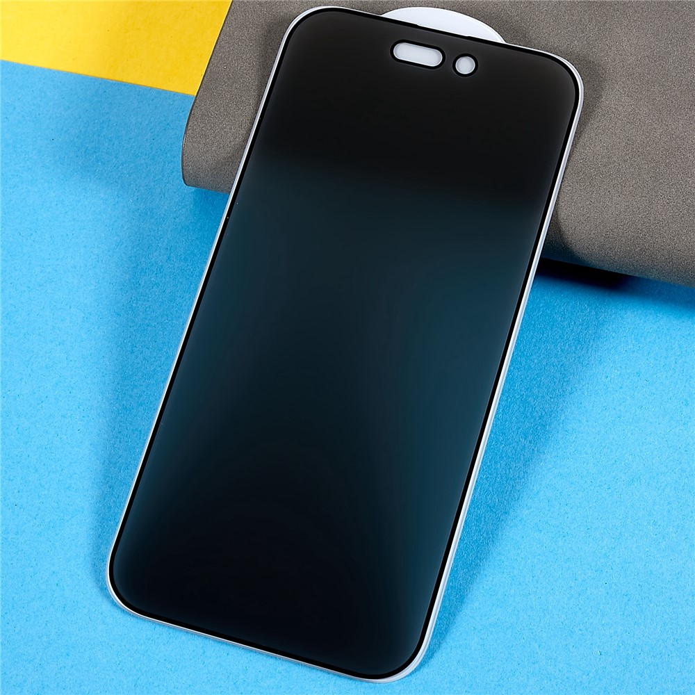 For iPhone 14 Pro 6.1 inch Anti-spy Full Screen High Aluminium-silicon Glass Film Full Glue Silk Printing Anti-abrasion Tempered Glass Screen Protector-3