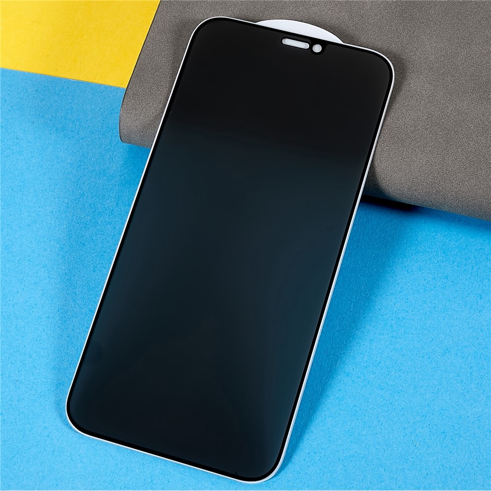 For iPhone 12 / 12 Pro 6.1 inch Anti-spy Silk Printing Full Screen High Aluminium-silicon Glass Film Full Glue Anti-scratch Tempered Glass Screen Protector-3