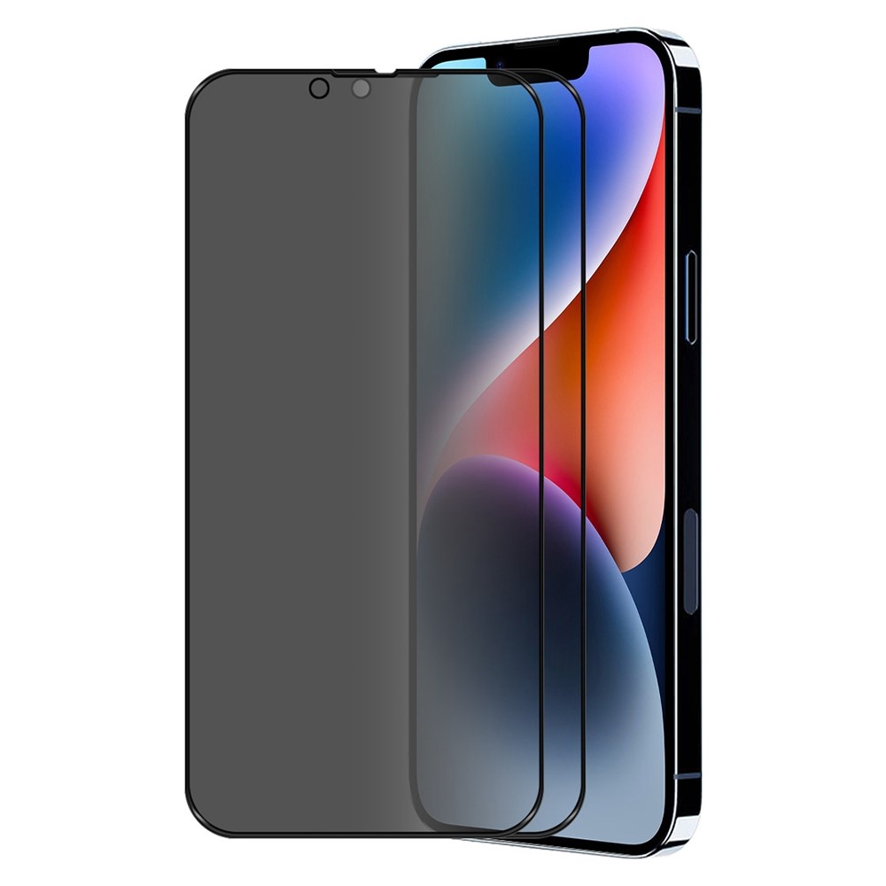 ENKAY HAT PRINCE 2Pcs / Set For iPhone 14 Max 6.7 inch 28 Degree Anti-spy Full Screen Protector Full Glue 9H Hardness Tempered Glass Film-1