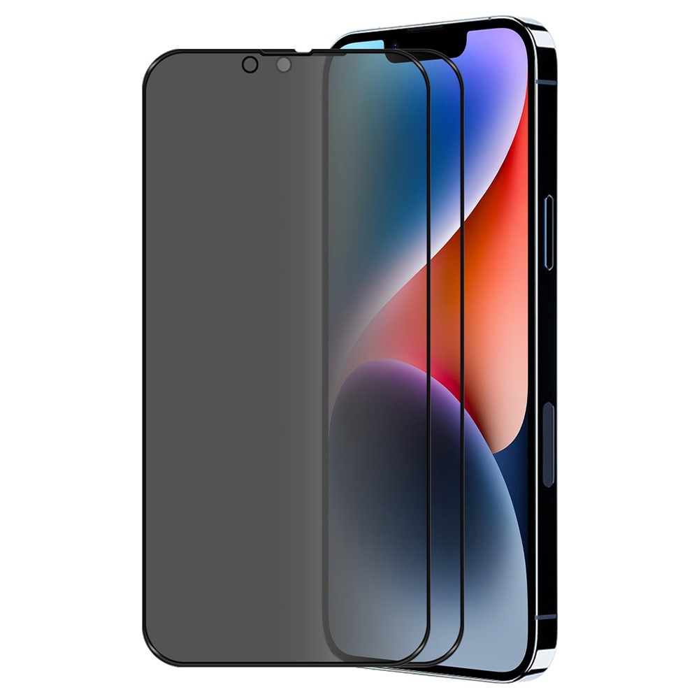 ENKAY HAT PRINCE 2Pcs / Set Full Screen Protector for iPhone 14 6.1 inch, 28 Degree Anti-spy Tempered Glass Full Glue Ultra Clear Film-1