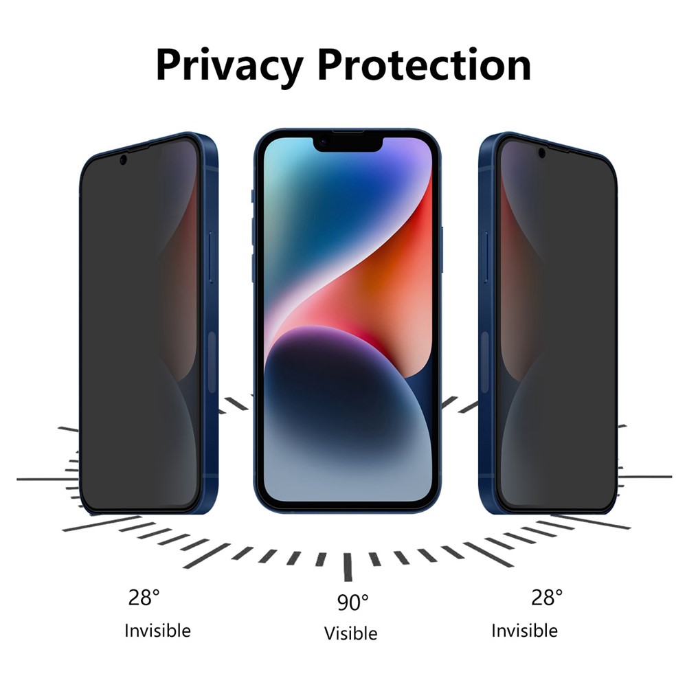 ENKAY HAT PRINCE Tempered Glass Full Screen Protector for iPhone 14 6.1 inch, 28 Degree Anti-spy Anti-explosion Full Glue Film-3