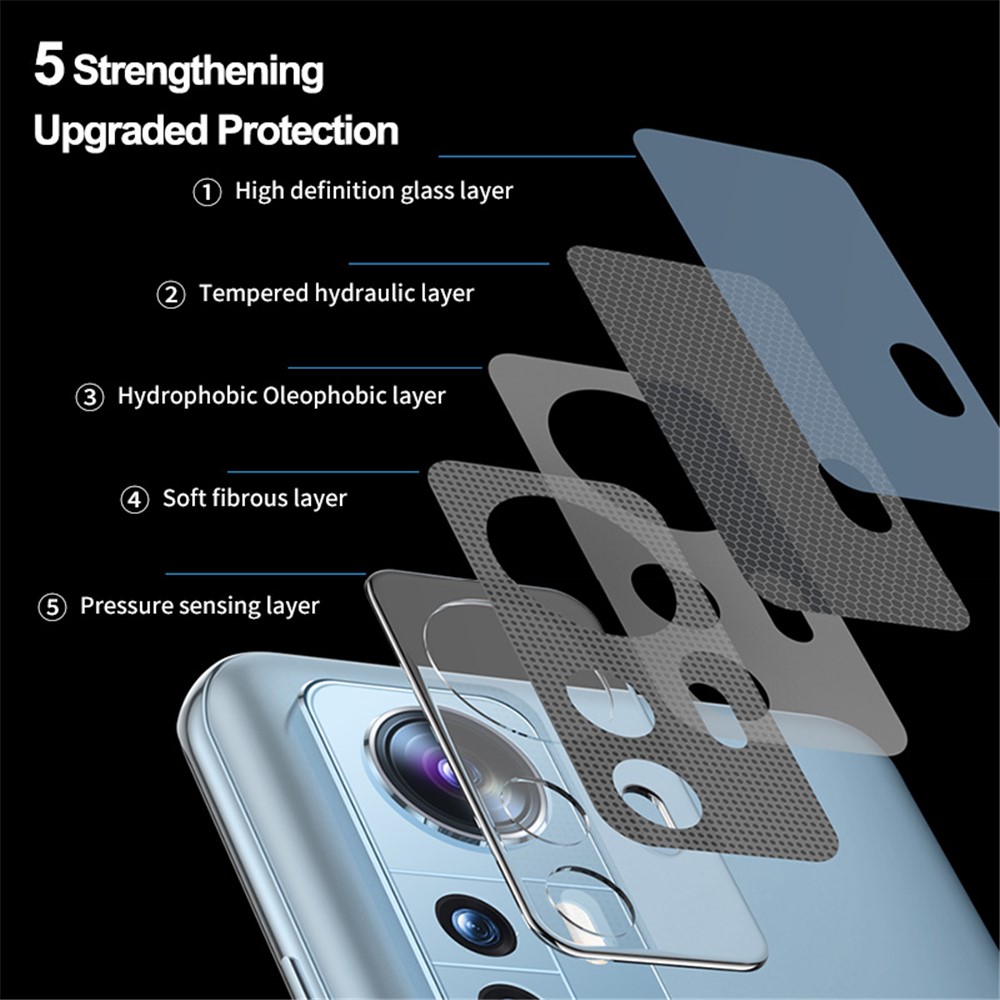 ENKAY HAT-PRINCE 2Pcs / Set for Xiaomi 12 5G / 12X 5G / 12S 5G Full Cover Camera Lens Protector 0.2mm 9H Hardness High Aluminum-silicon Glass Film-3
