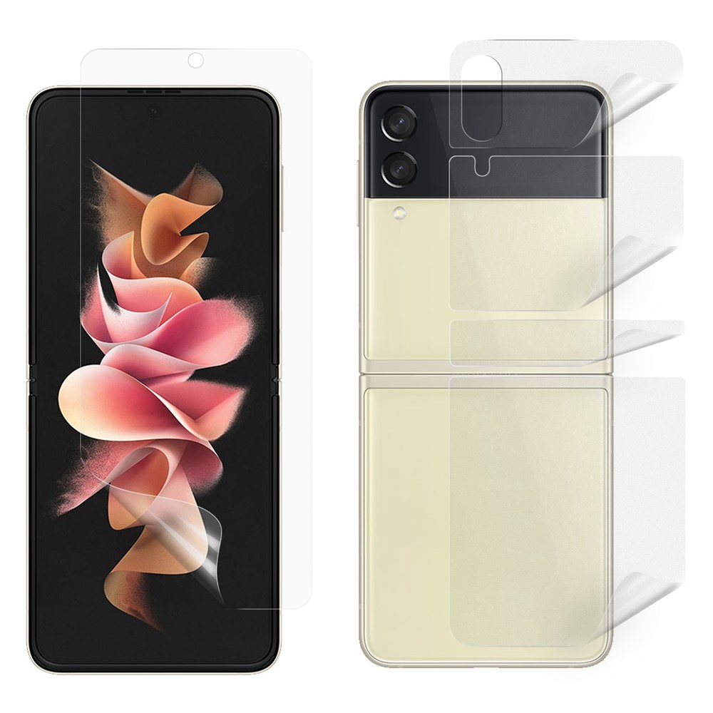 For Samsung Galaxy Z Flip4 5G 1 Set Front and Back Soft TPU Protector Anti-wear Full Cover Protective Film-1