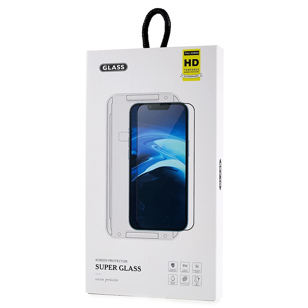 For iPhone 13 6.1 inch / 13 Pro 6.1 inch Ultra Clear Full Screen Protector Silk Printing Edge Anti-static High Aluminum-silicon Glass Film with Dust-proof Net-10